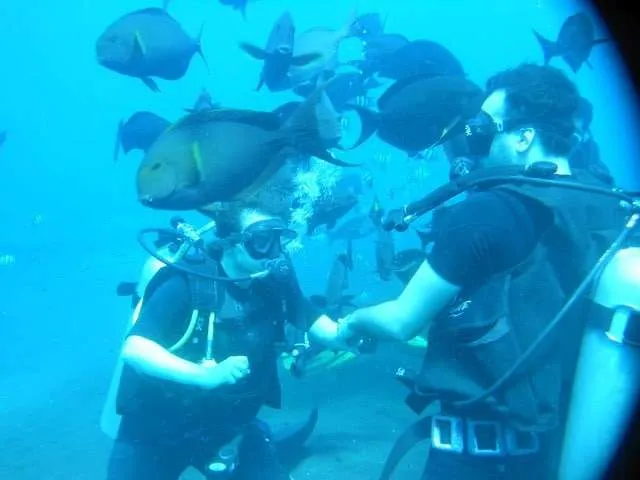 a trip underwater and diving in Tulamben on the island of Bali