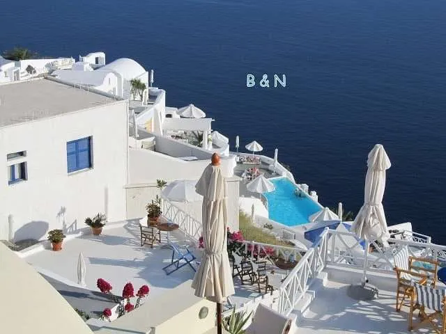 enjoying the white houses of Santorini in Greece