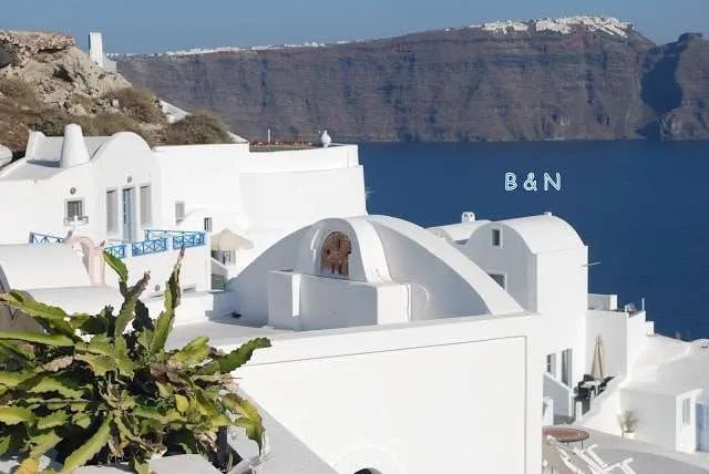 enjoying the white houses of Santorini in Greece