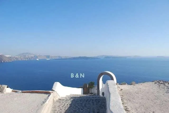 enjoying the white houses of Santorini in Greece