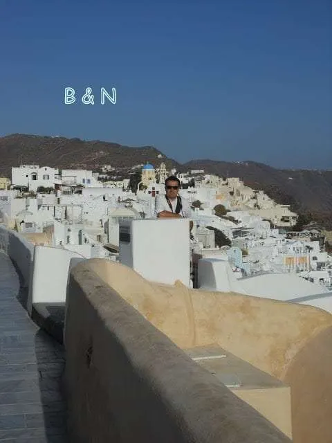 enjoying the white houses of Santorini in Greece