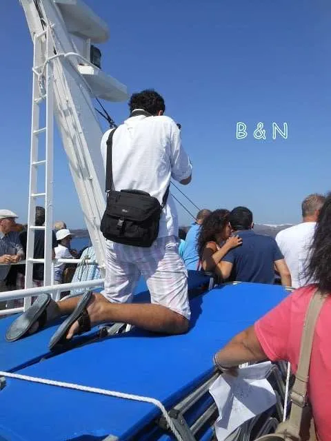 traveling to Santorini in Greece