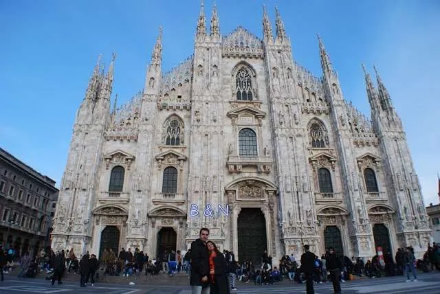 travelers exploring Milan in Italy