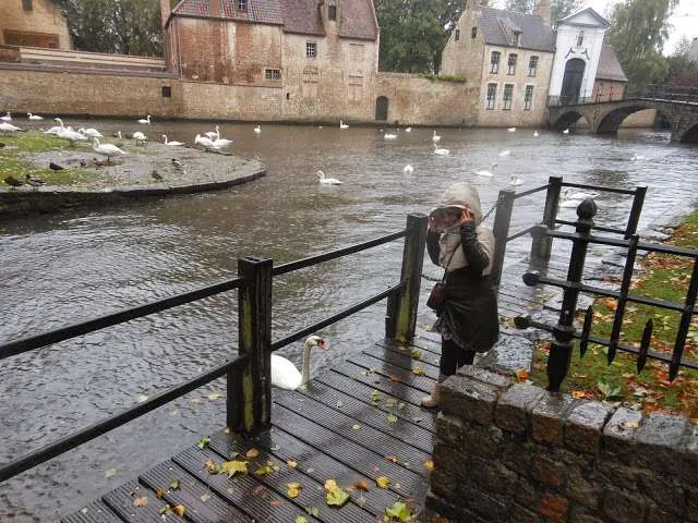 visiting Bruges in Belgium on a day with bad weather