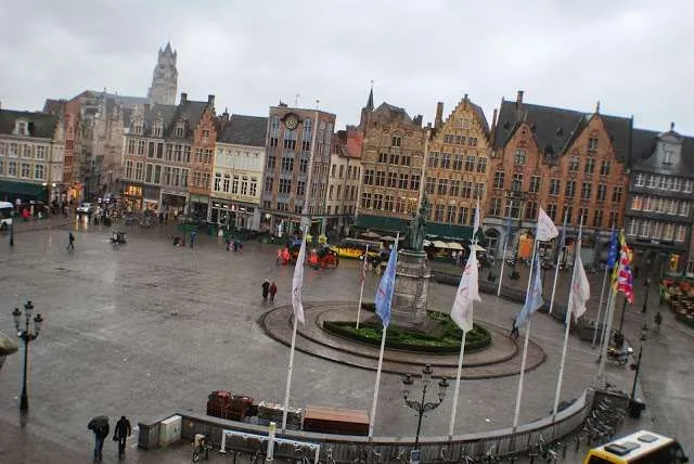 visiting Bruges in Belgium on a day with bad weather