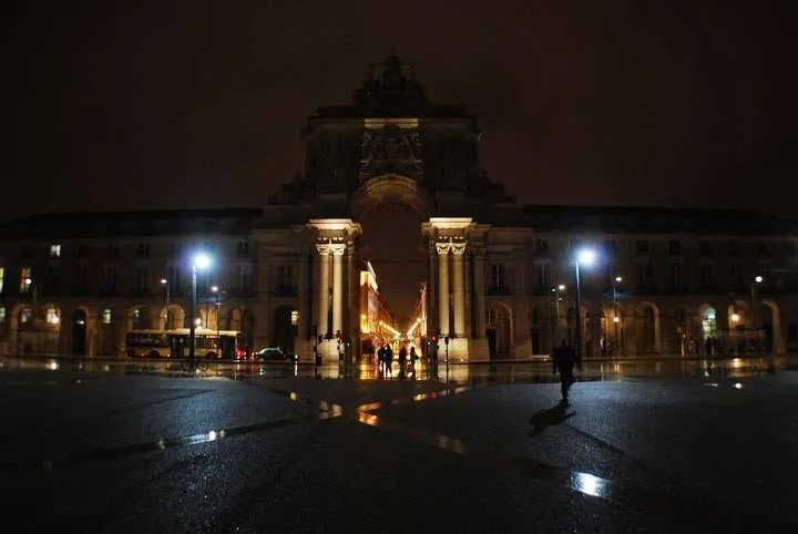 rain storm in Lisbon, Portugal