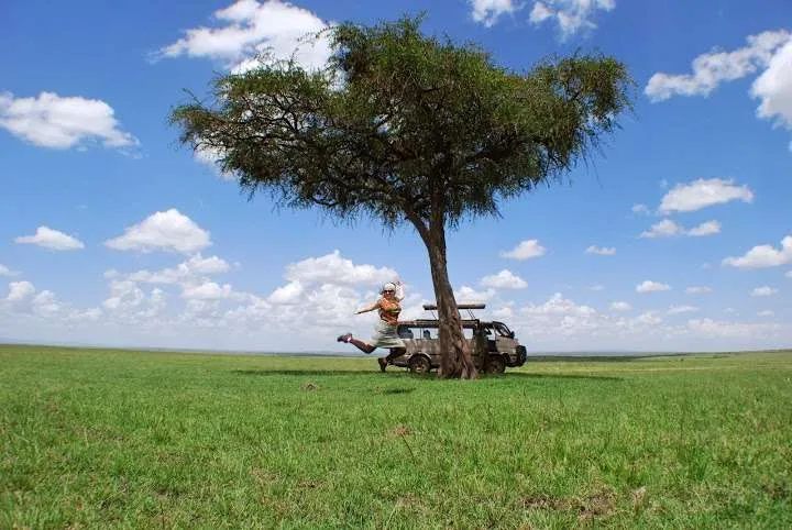picnic, safari and village in Maasai Mara National Reserve in Kenya