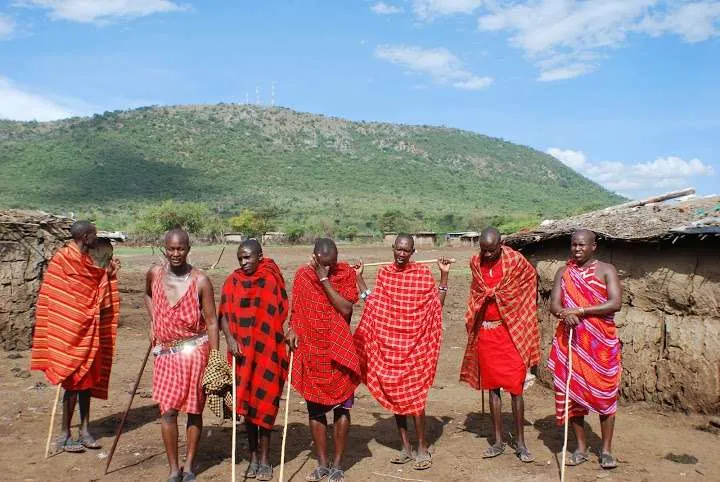 picnic, safari and village in Maasai Mara National Reserve in Kenya