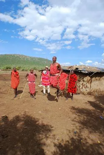 picnic, safari and village in Maasai Mara National Reserve in Kenya