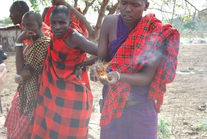 picnic, safari and village in Maasai Mara National Reserve in Kenya