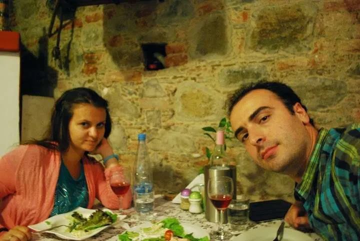 Dinner with wine after a hike in Troodos mountains, Cyprus