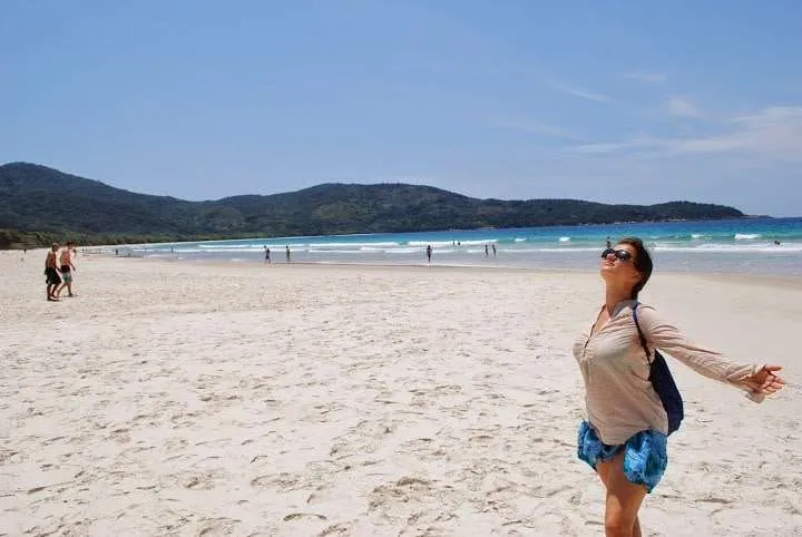 relaxing on the beautiful beach Lopes Mendes in Brazil