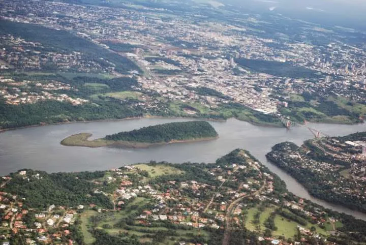 traveling with plane from Rio de Janeiro in Brazil to Iguazu Falls - waterfalls