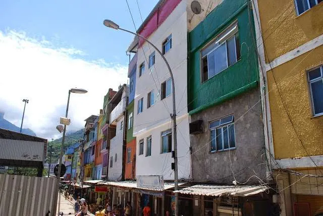 poor places with colorful houses in Rio de Janeiro in Brazil