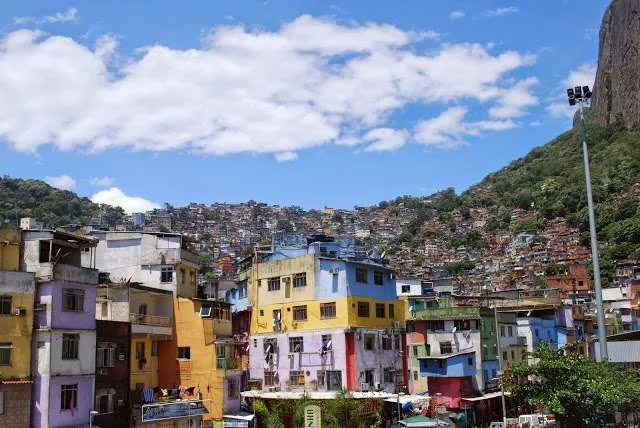 poor places with colorful houses in Rio de Janeiro in Brazil