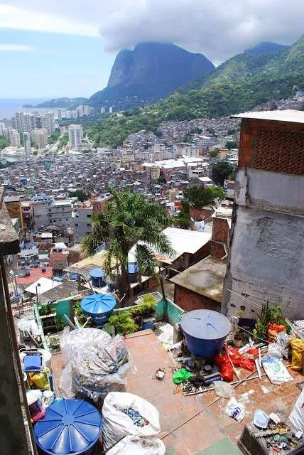 poor places with colorful houses in Rio de Janeiro in Brazil