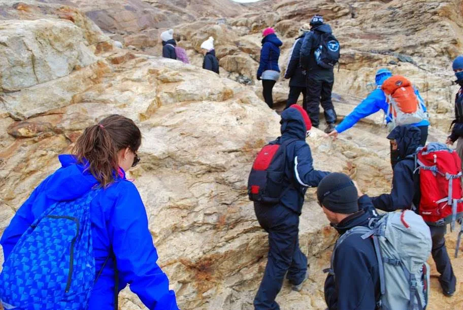 ice trekking on Viedma Glacier in Argentinean Patagonia