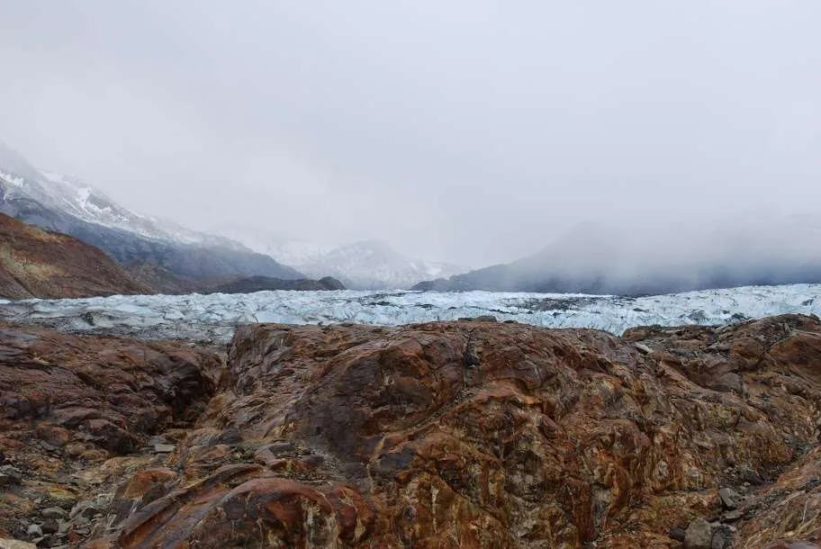 ice trekking on Viedma Glacier in Argentinean Patagonia