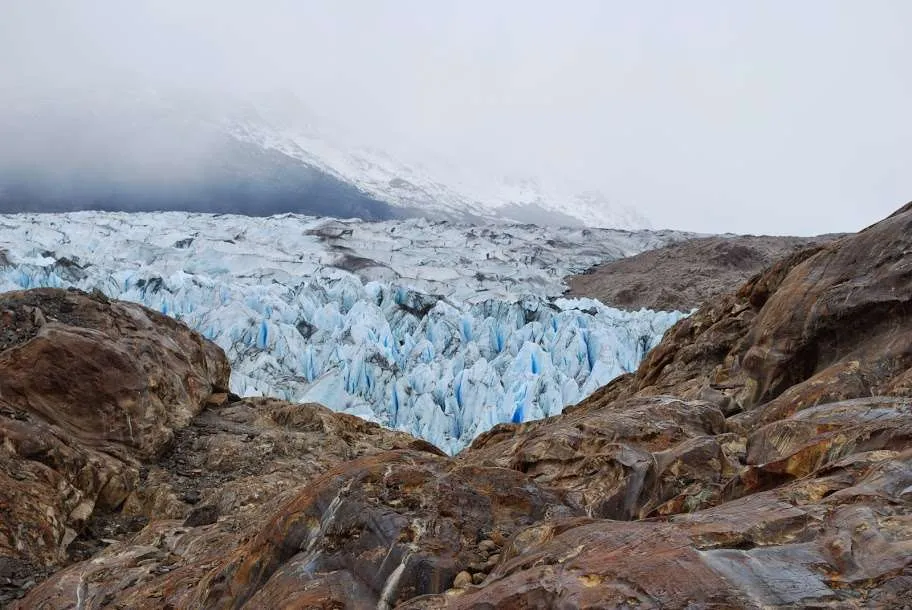 ice trekking on Viedma Glacier in Argentinean Patagonia