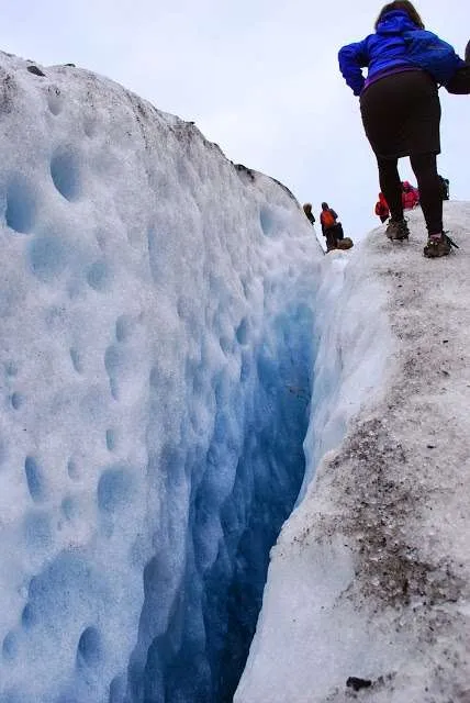 ice trekking on Viedma Glacier in Argentinean Patagonia