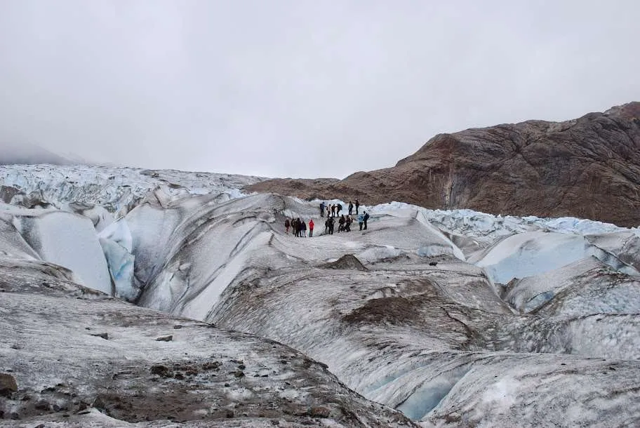 ice trekking on Viedma Glacier in Argentinean Patagonia