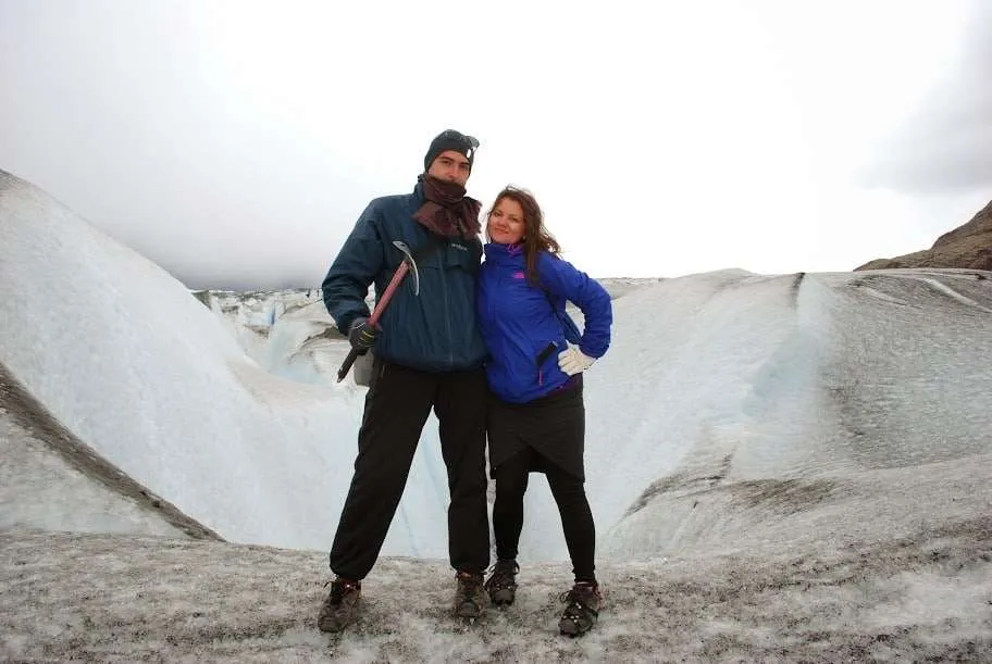 ice trekking on Viedma Glacier in Argentinean Patagonia