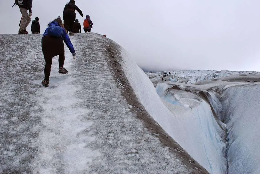 ice trekking on Viedma Glacier in Argentinean Patagonia