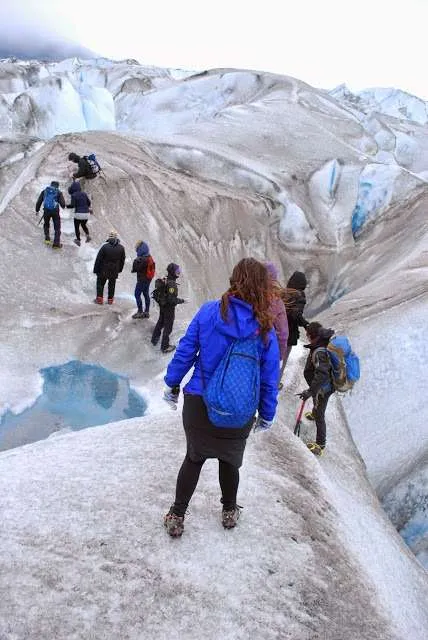 ice trekking on Viedma Glacier in Argentinean Patagonia
