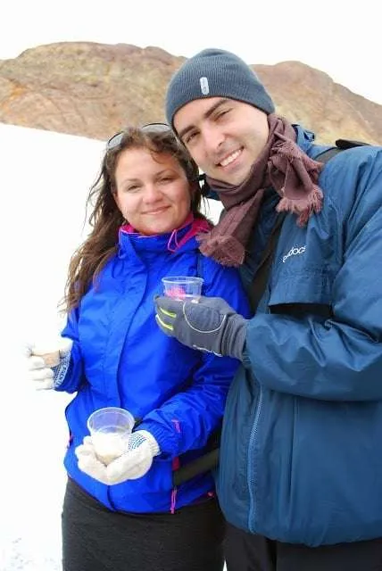 ice trekking on Viedma Glacier in Argentinean Patagonia