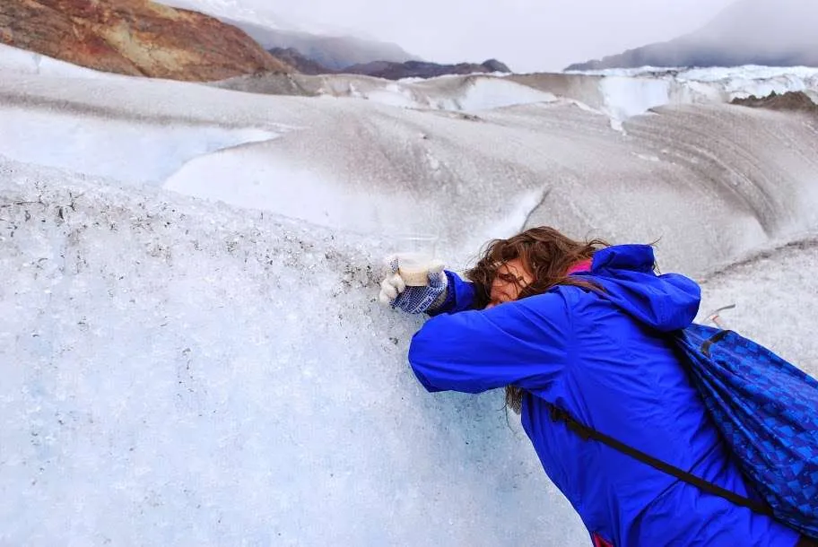 ice trekking on Viedma Glacier in Argentinean Patagonia