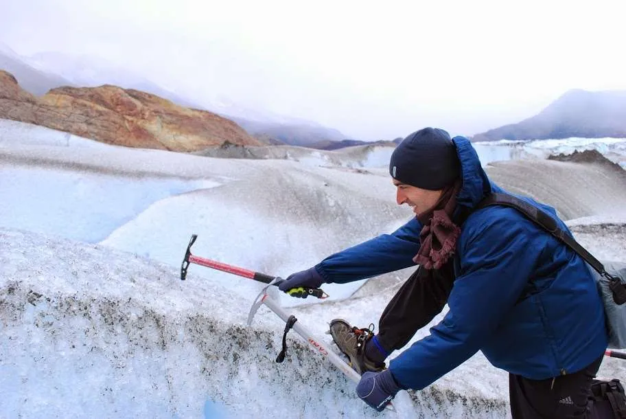 ice trekking on Viedma Glacier in Argentinean Patagonia