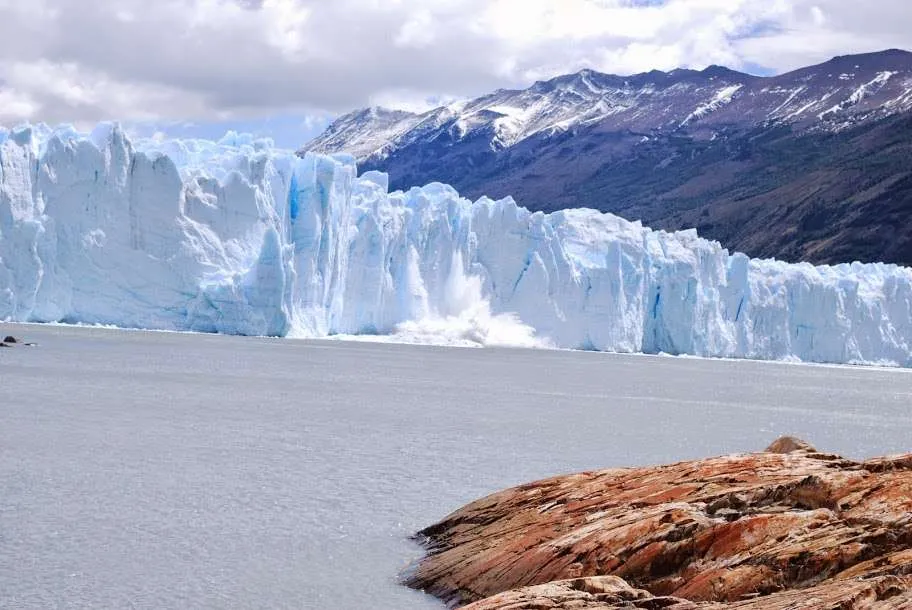 walking and falling on ice on the Perito Moreno Glacier in Argentina