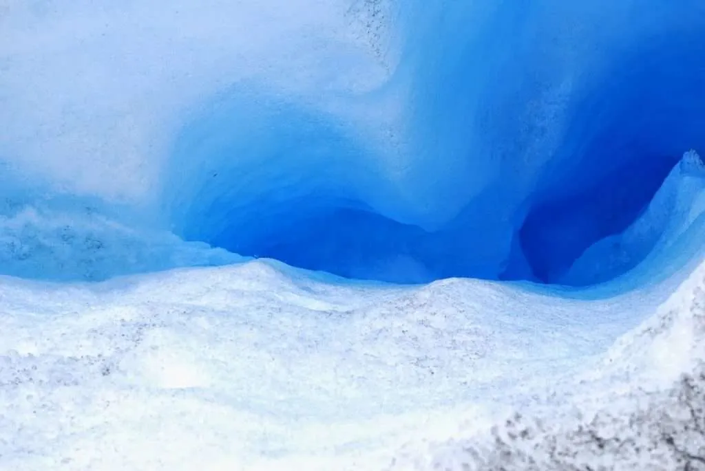 walking and falling on ice on the Perito Moreno Glacier in Argentina