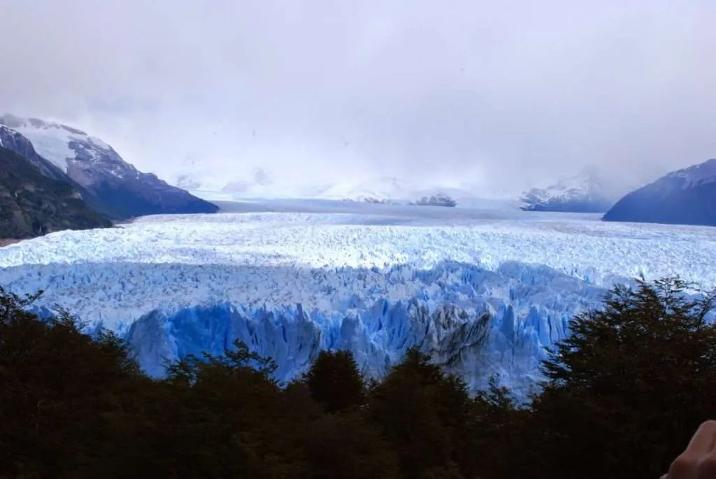 walking and falling on ice on the Perito Moreno Glacier in Argentina