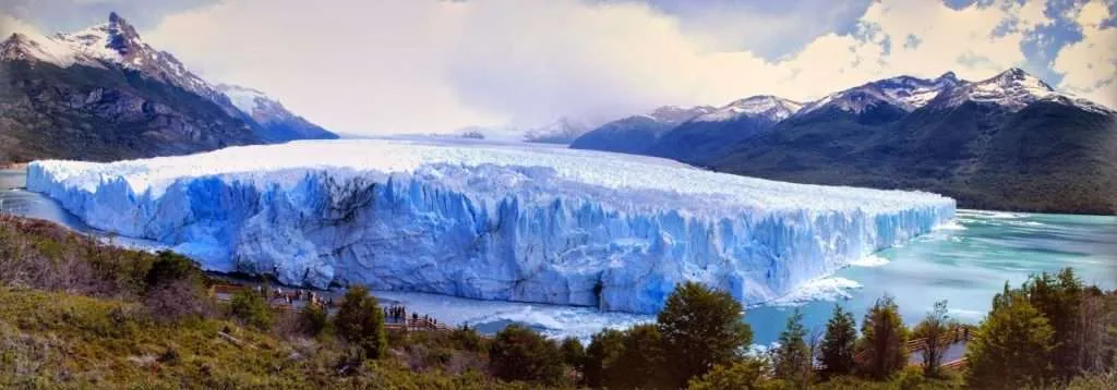 walking and falling on ice on the Perito Moreno Glacier in Argentina