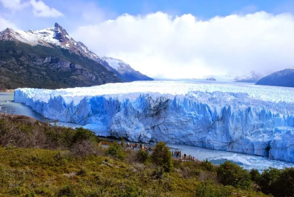 walking and falling on ice on the Perito Moreno Glacier in Argentina