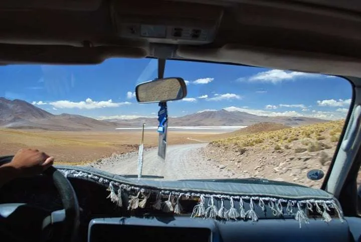 journey on the road to Uyuni in Bolivia