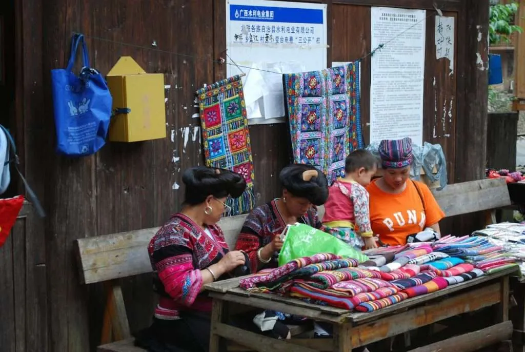Yao village of Huangluo, Long Hair village China