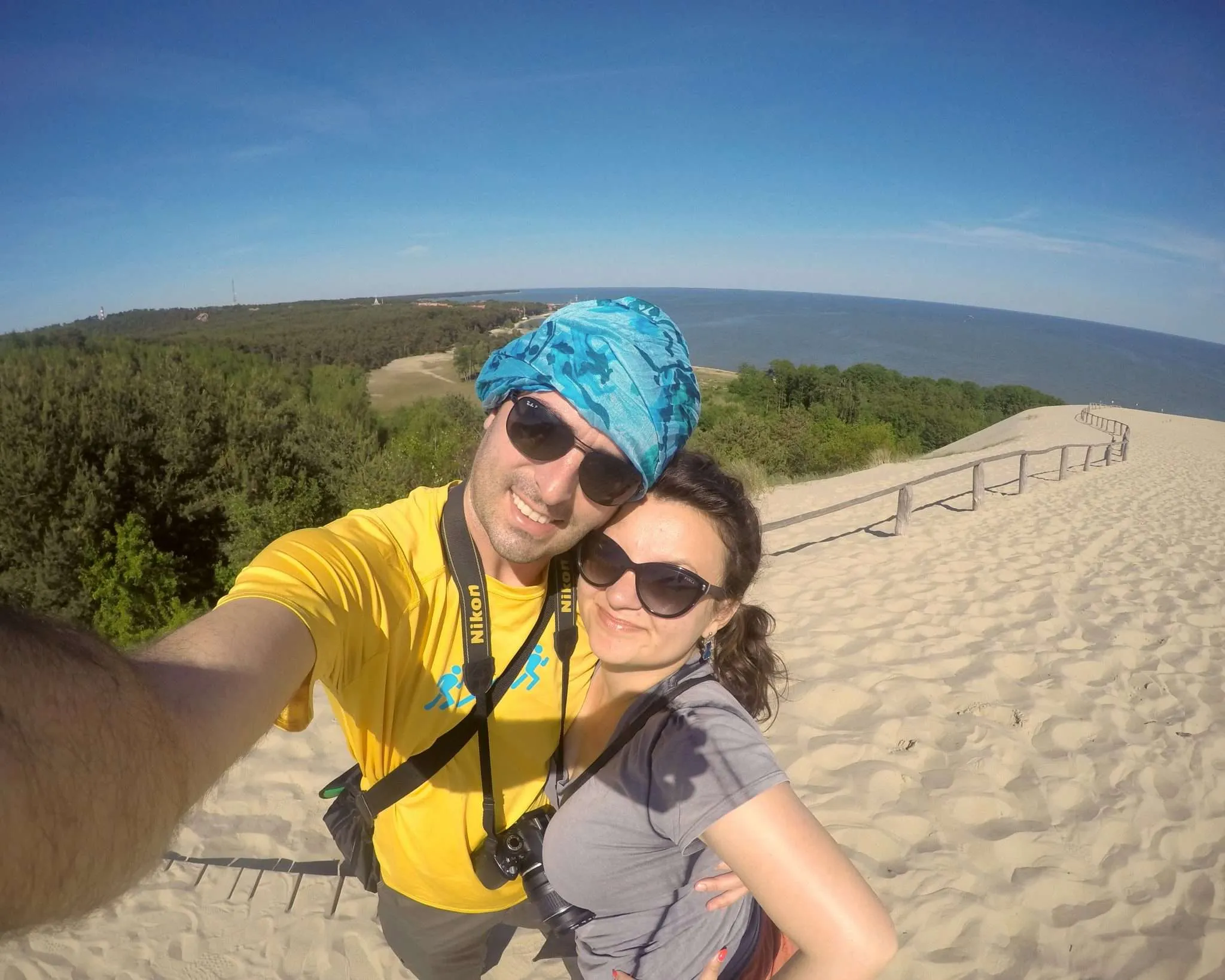 une-climbing on the Curonian spit in Lithuania