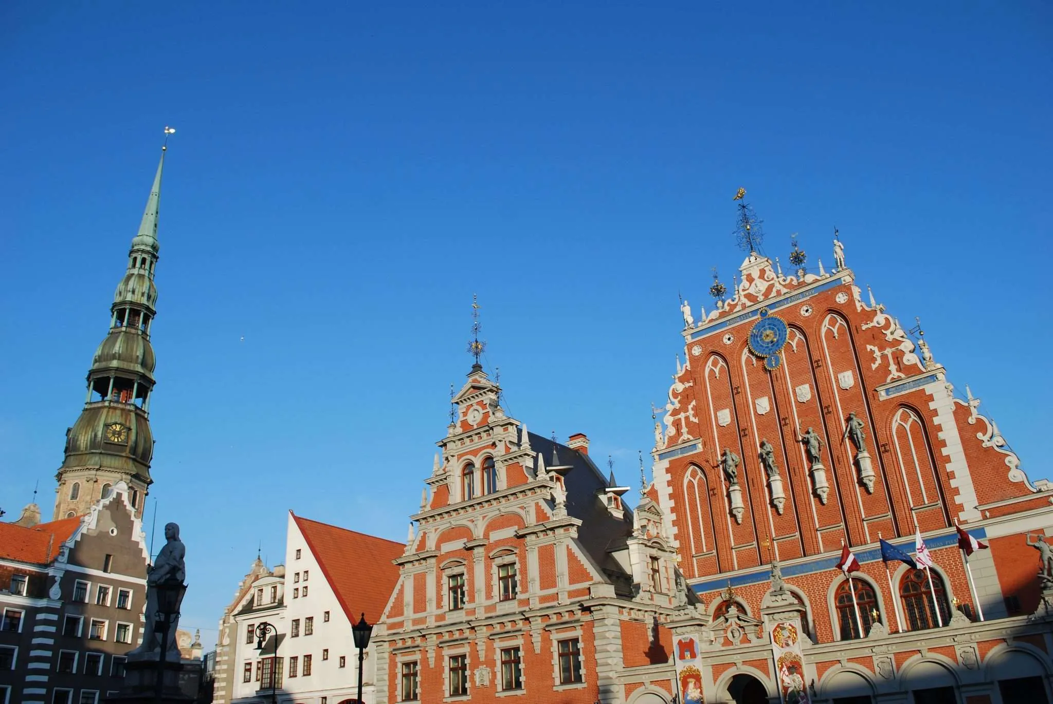 The brotherhood of the Blackheads left their signature in the Old Town of Riga in Latvia