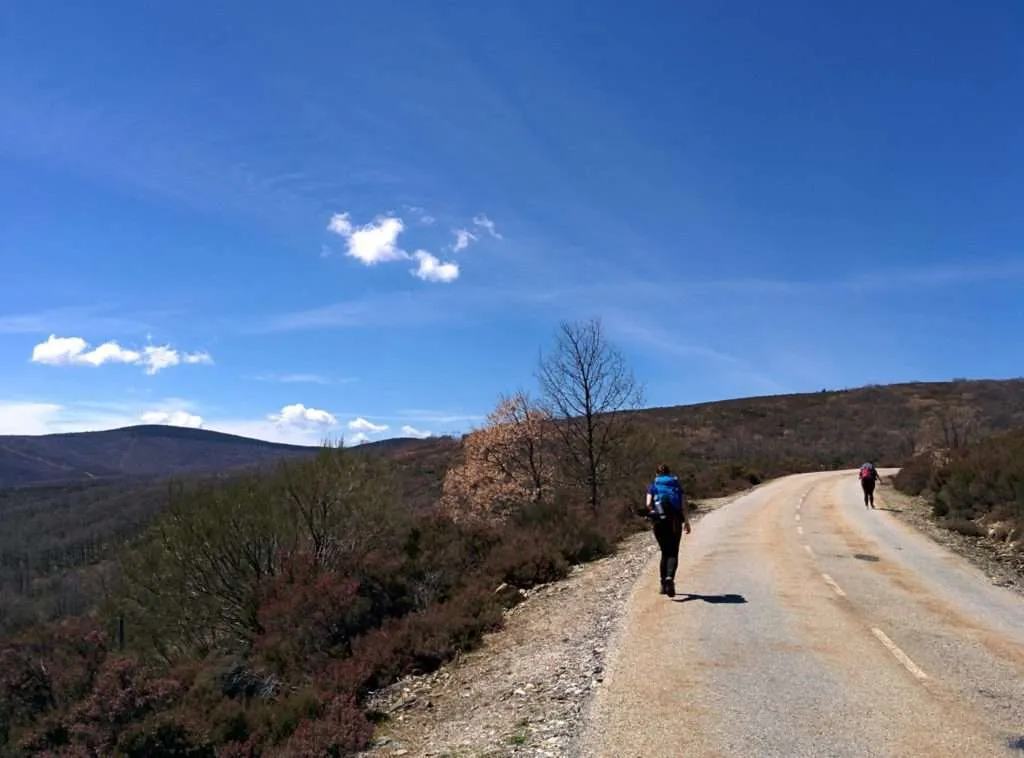 Camino de Santiago going up Foncebadon