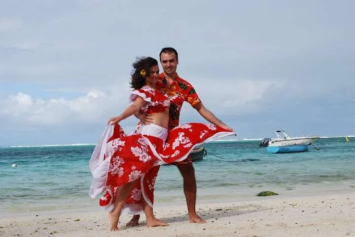 dance on the beach in Mauritius island