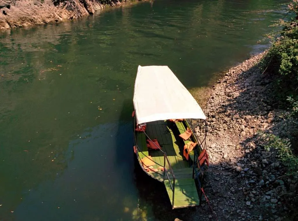 traveling on Treska River in Matka Canyon in Macedonia