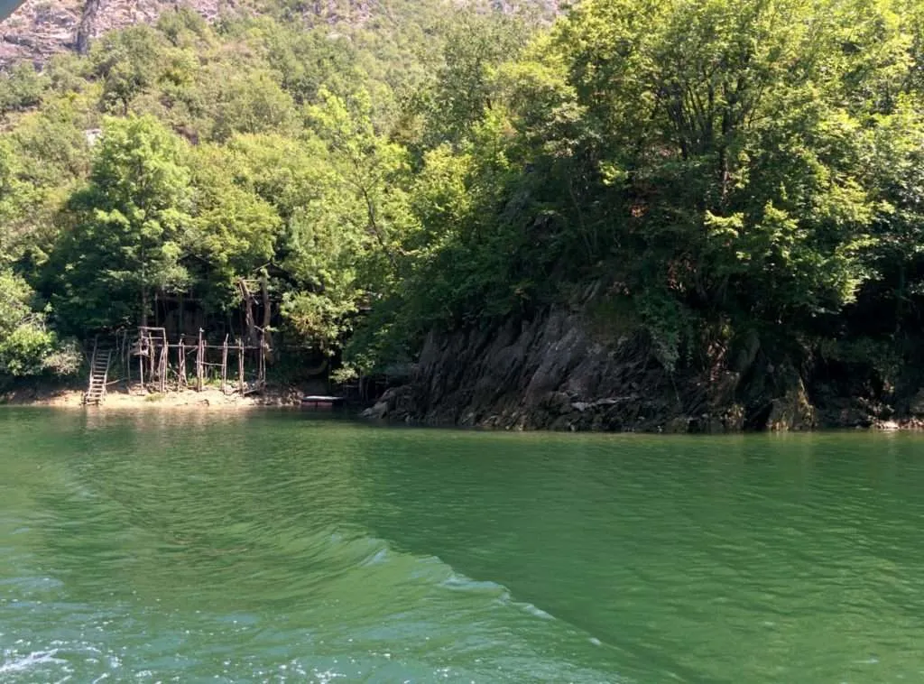 traveling on Treska River in Matka Canyon in Macedonia
