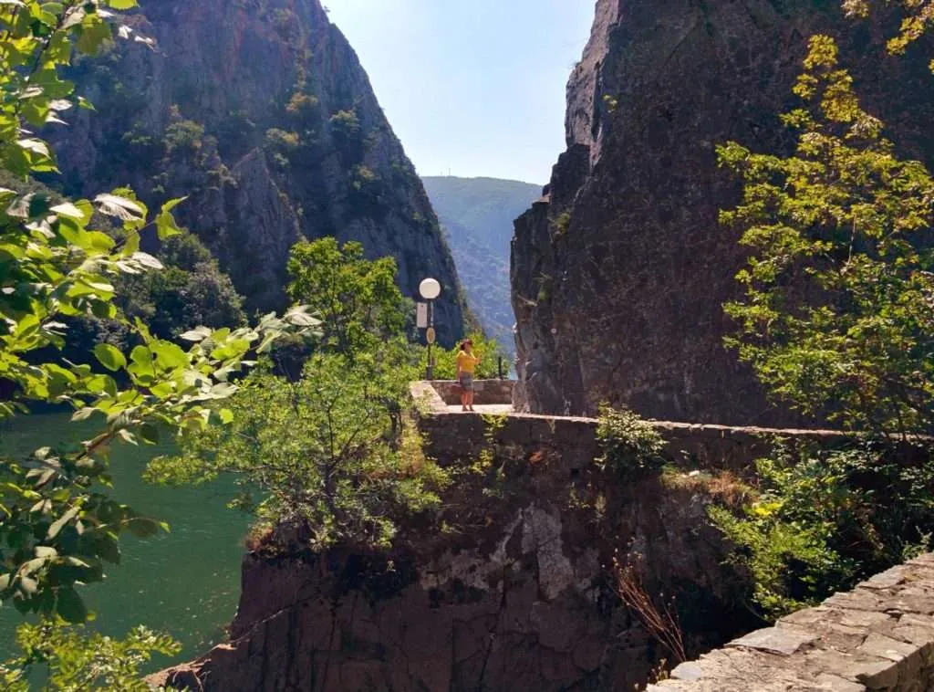 traveling on Treska River in Matka Canyon in Macedonia