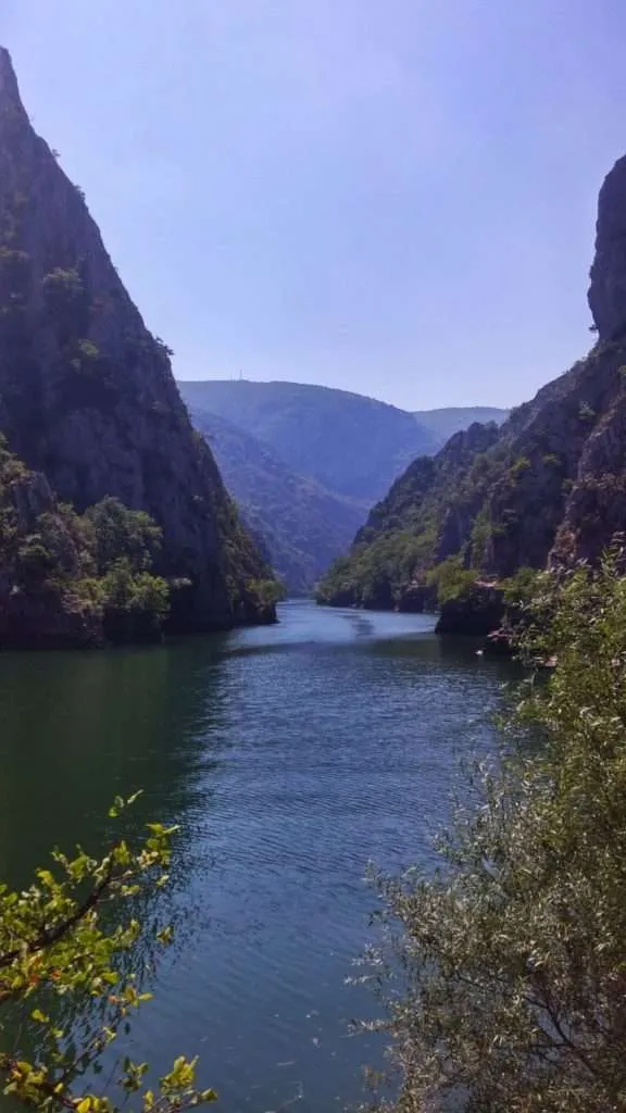 traveling on Treska River in Matka Canyon in Macedonia