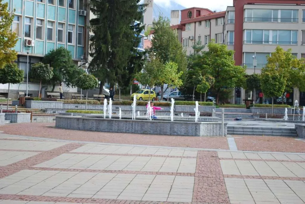 Dupnitsa's town center in Bulgaria