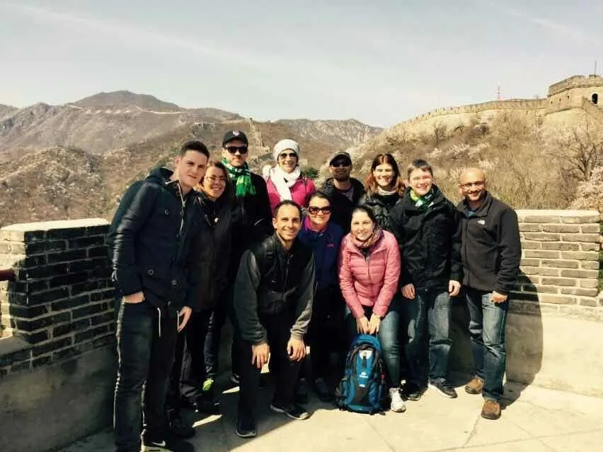 Team Guanxi demonstrating the positive spirit and strengthening their relationship on the Great Wall of China.