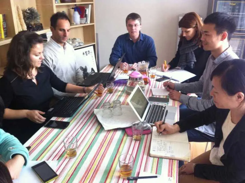 Old crystals surrounded us in this tiny room where huge ideas were discussed