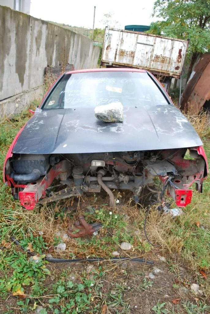 a broken car on the road from Dupnitsa to Rila Park in Bulgaria